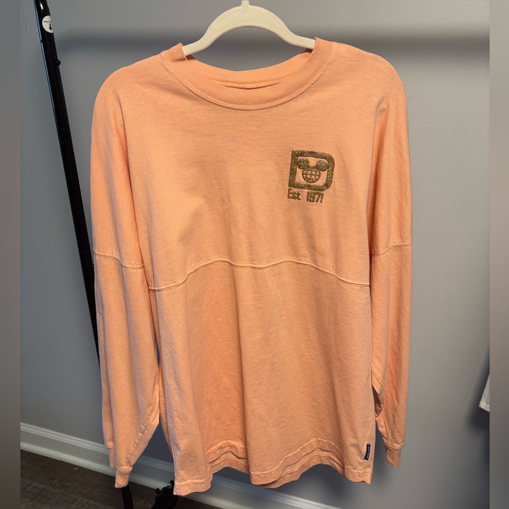 Disney Rose Gold Glitter Spirt Jersey Style Long Sleeved Shirt